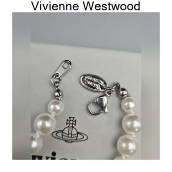 BRAND NEW Vivienne westwood rose gold Orb Pearl Choker Necklace - Picture 5 of 5